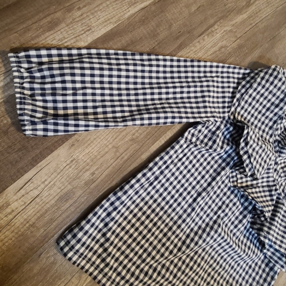 J. Crew Assymetrical Checkered Ruffle Top - Picture 7 of 10